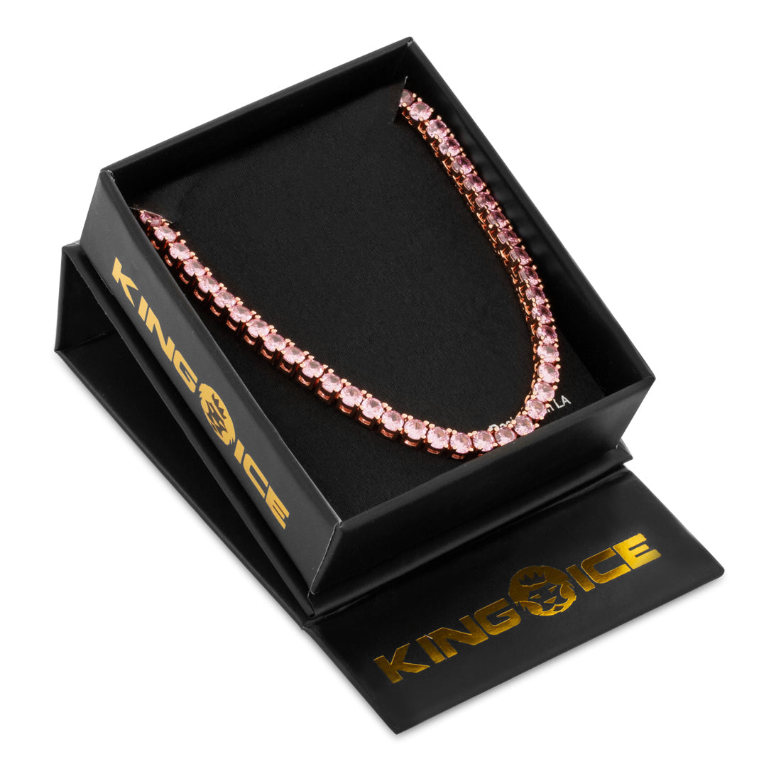 4mm Pink Tennis Chain  in  by Kingices