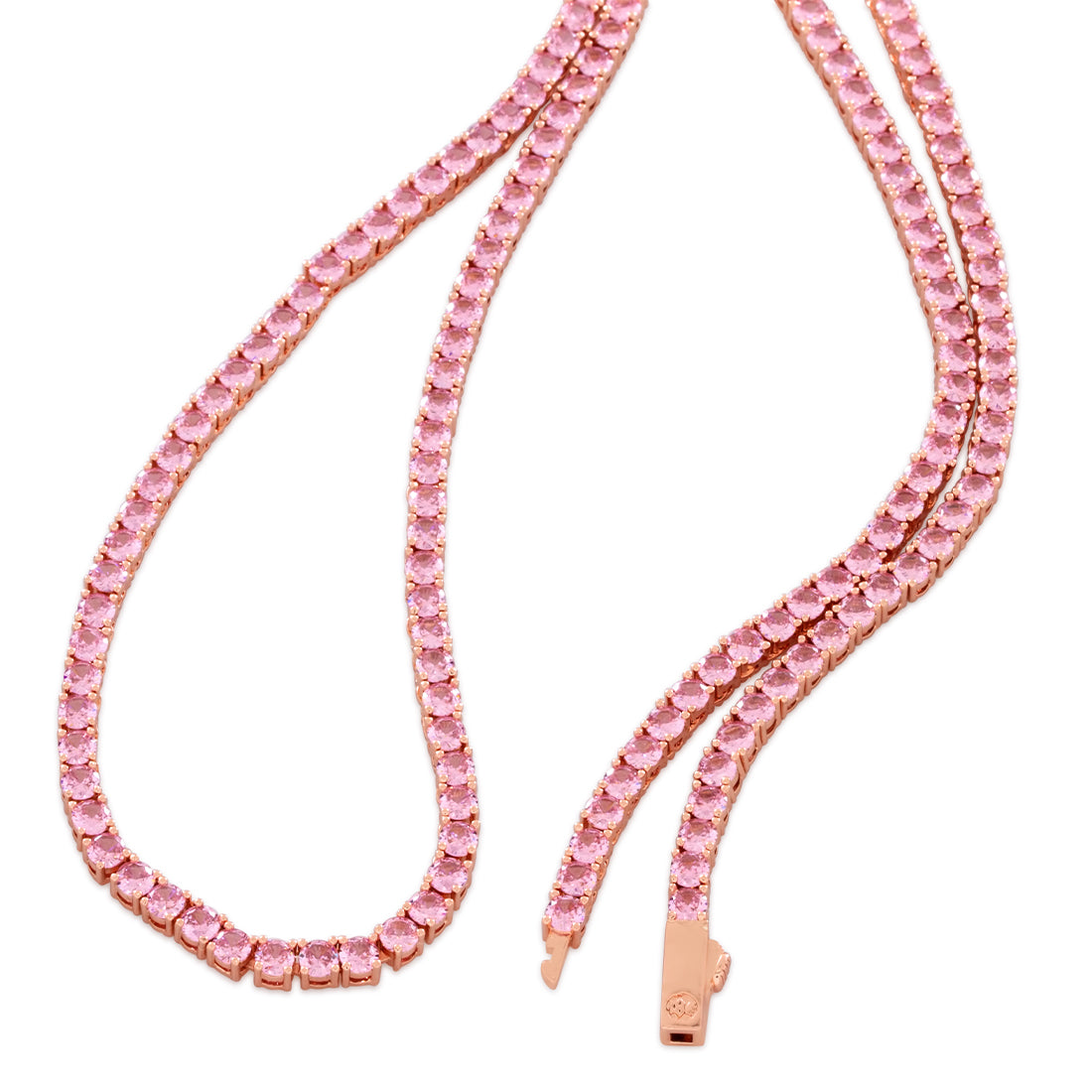 4mm Pink Tennis Chain  in  by Kingices