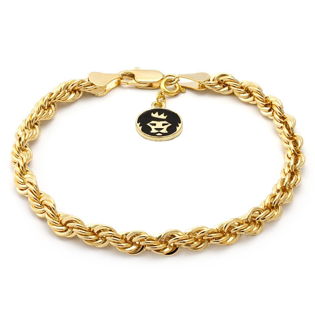 3mm Rope Bracelet  in  Gold Plated / 14K Gold / 7" by Kingices