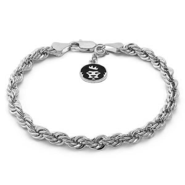 3mm Rope Bracelet  in  Gold Plated / White Gold / 7" by Kingices