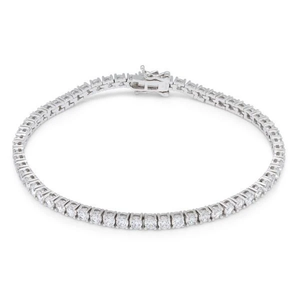 4mm Tennis Bracelet  in  Gold Plated / White Gold / 7" by Kingices