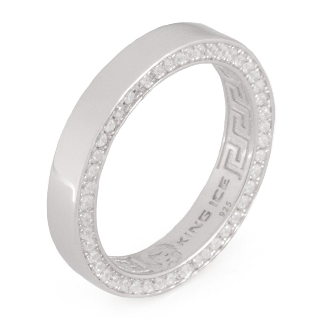 4mm Wedding Ring  in  Sterling Silver / White Gold / 7 by Kingices