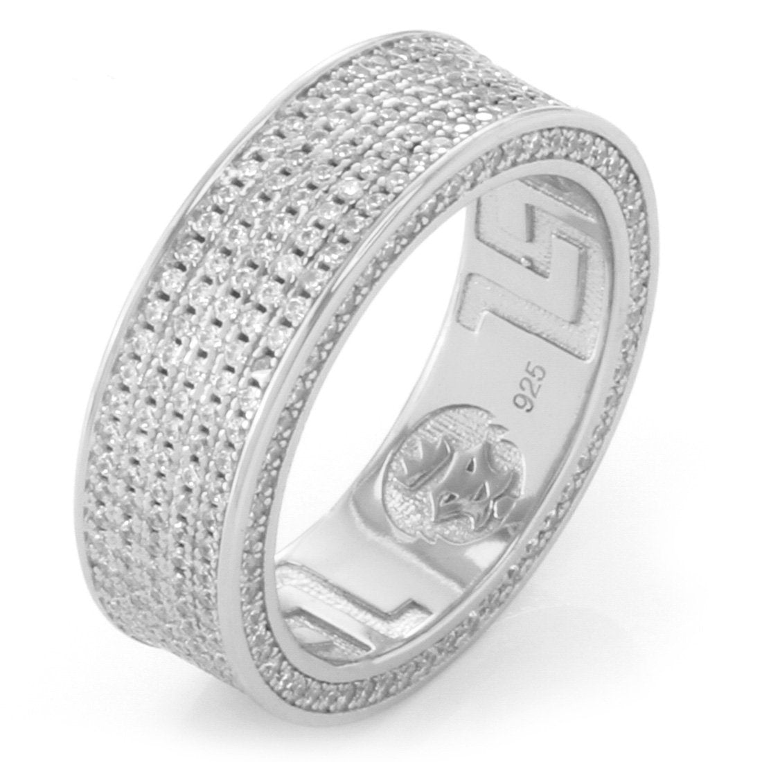 5-Row Infinity Ring  in  Sterling Silver / White Gold / 7 by Kingices