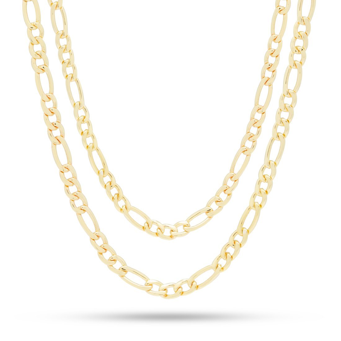 5mm Figaro Chain Choker Set  in  Gold Plated / 14K Gold / 18"/20" by Kingices
