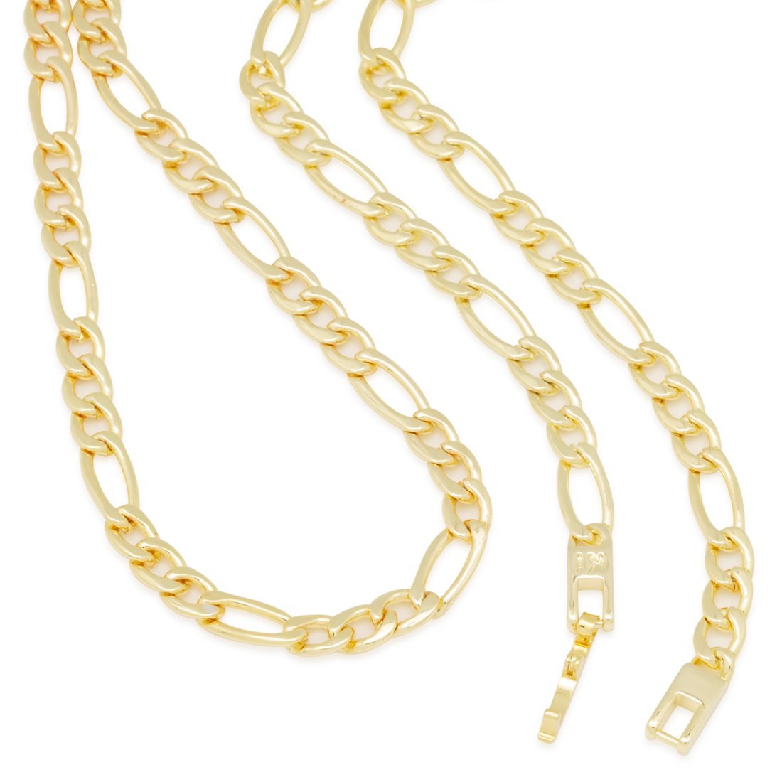 5mm Figaro Chain Choker Set  in  by Kingices