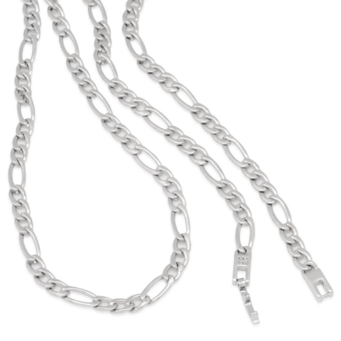 5mm Figaro Chain Choker Set  in  by Kingices
