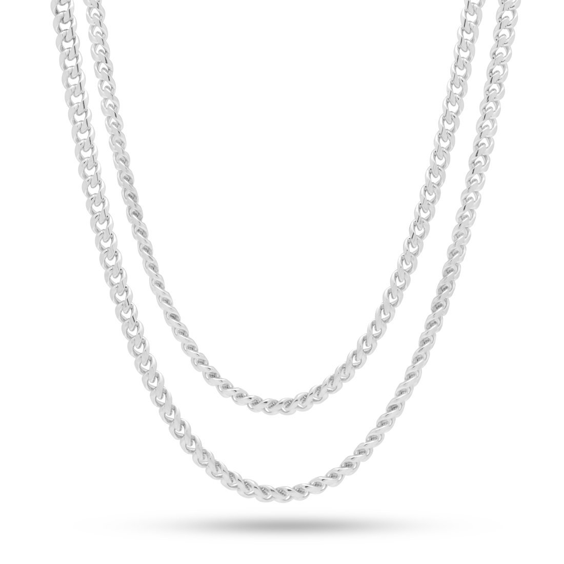 5mm Miami Cuban Link Chain Choker Set  in  Gold Plated / White Gold / 18"/20" by Kingices