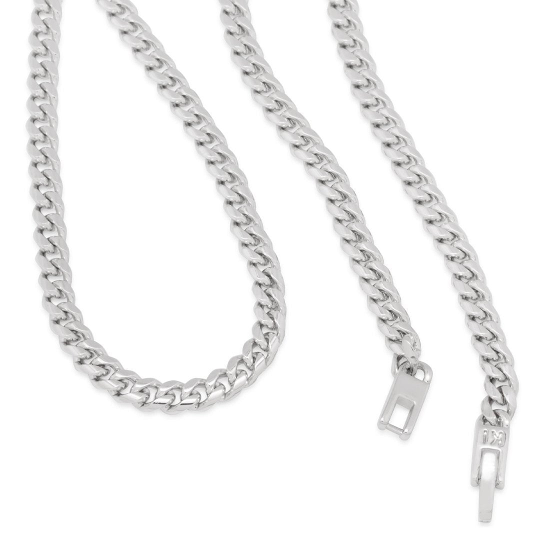 5mm Miami Cuban Link Chain Choker Set  in  by Kingices