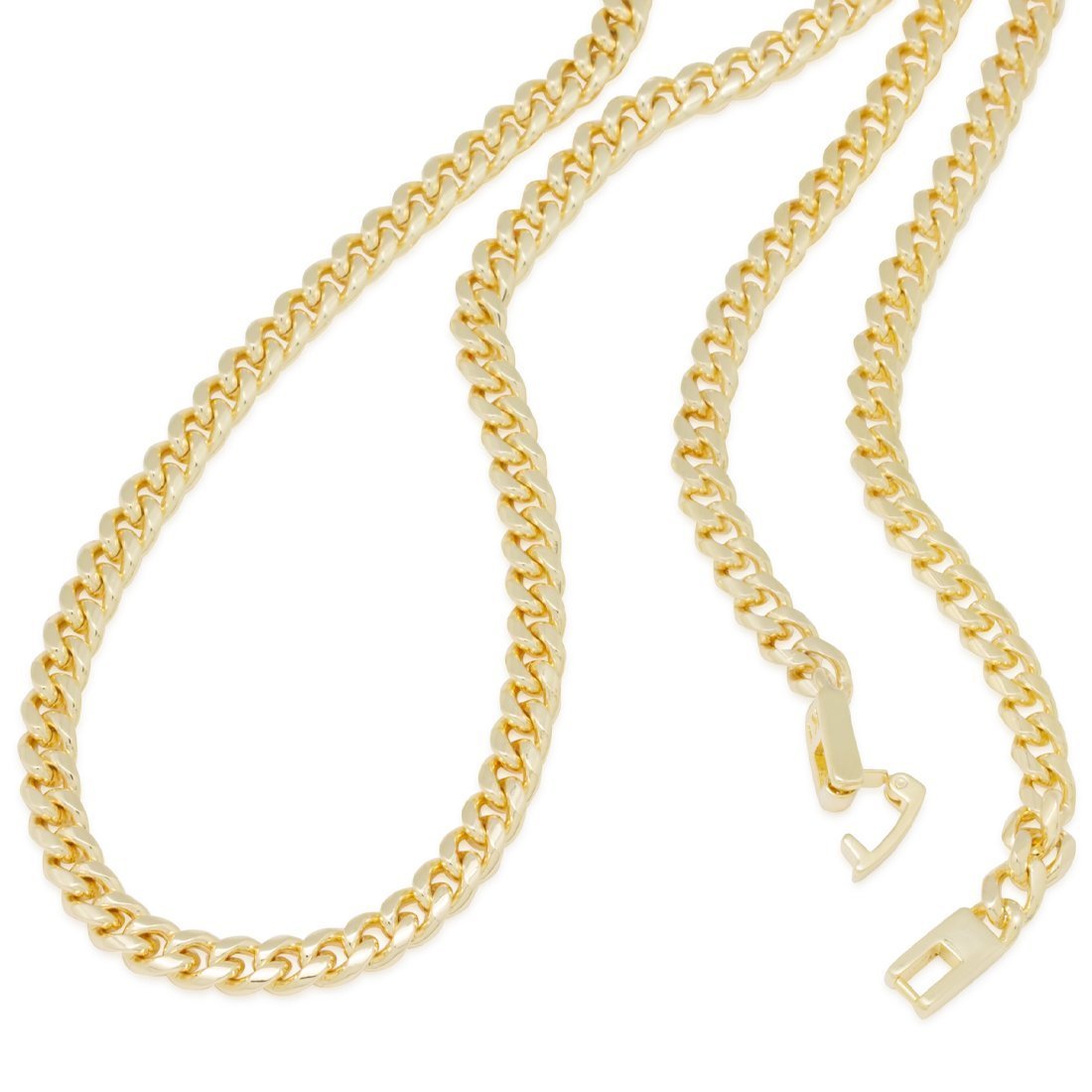 5mm Miami Cuban Link Chain Choker Set  in  by Kingices