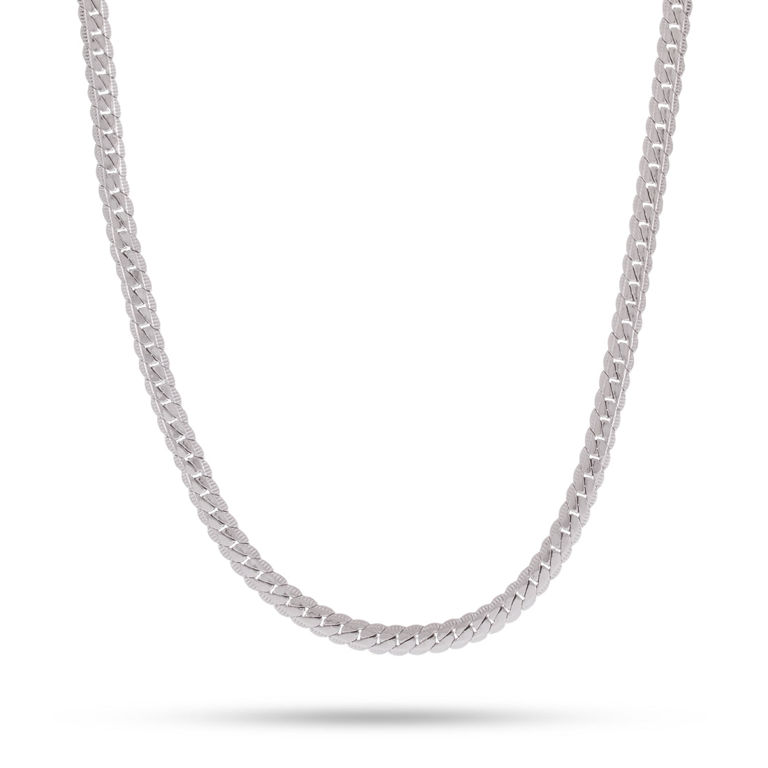 5mm Moon Cut Miami Cuban Link Chain  in  Gold Plated / White Gold / 18" by Kingices