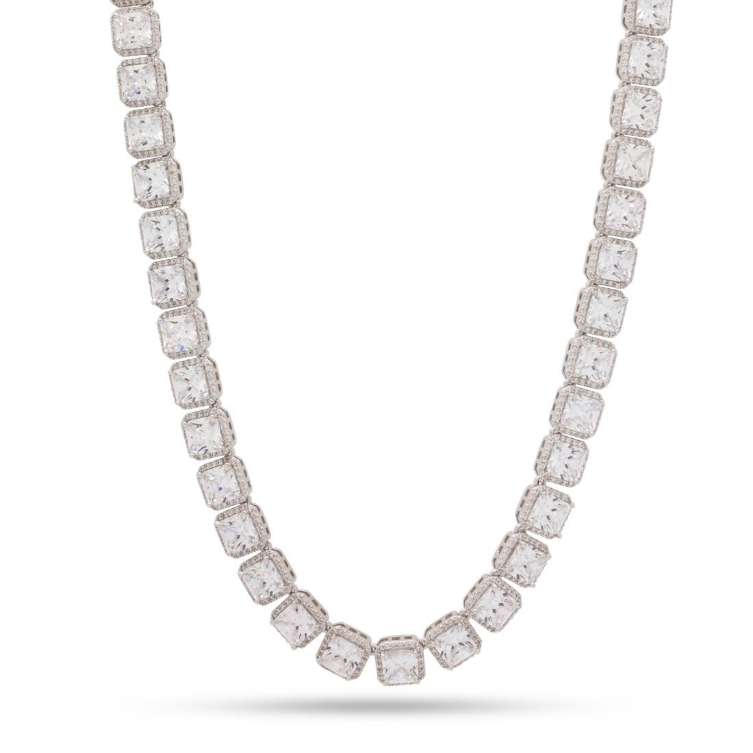 5mm Princess-Cut Tennis Chain  in  Gold Plated / White Gold / 18" by Kingices