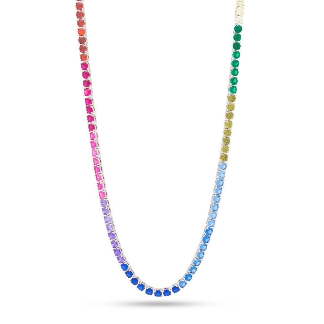 5mm Spectrum Tennis Chain  in  Gold Plated / White Gold / 18" by Kingices