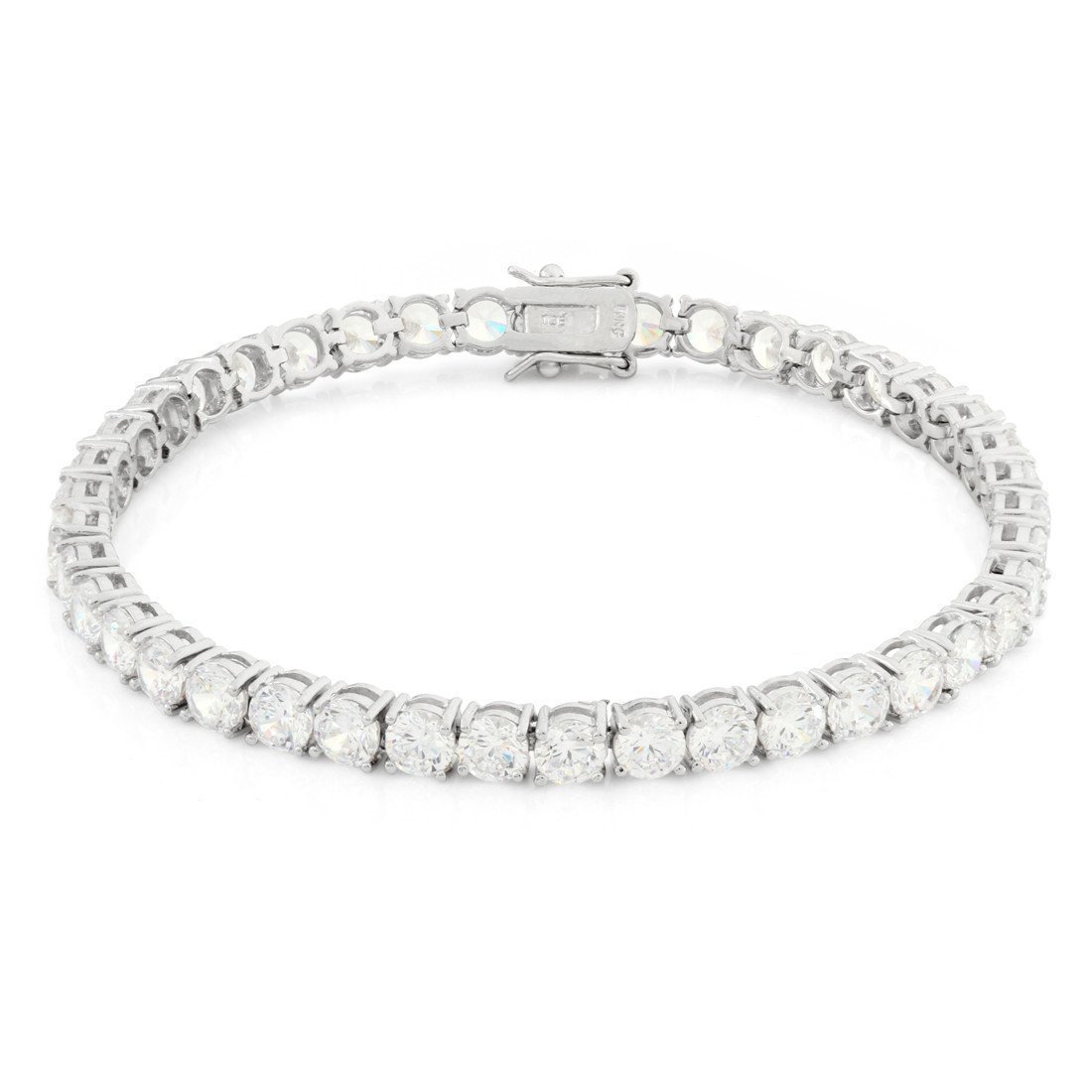5mm Tennis Bracelet  in  Gold Plated / White Gold / 8" by Kingices