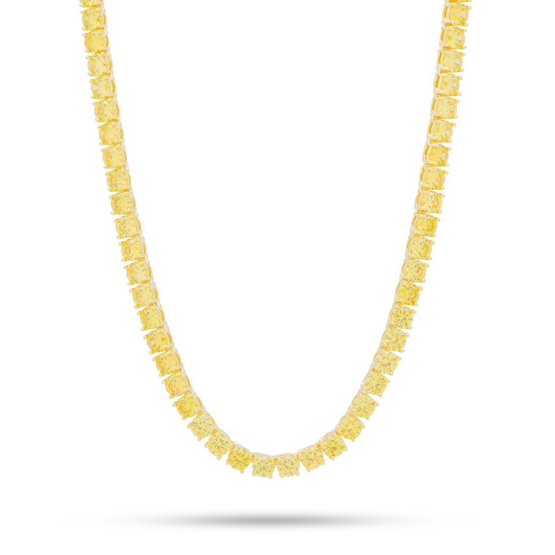 5mm Yellow Tennis Chain  in  Gold Plated / 14K Gold / 18" by Kingices
