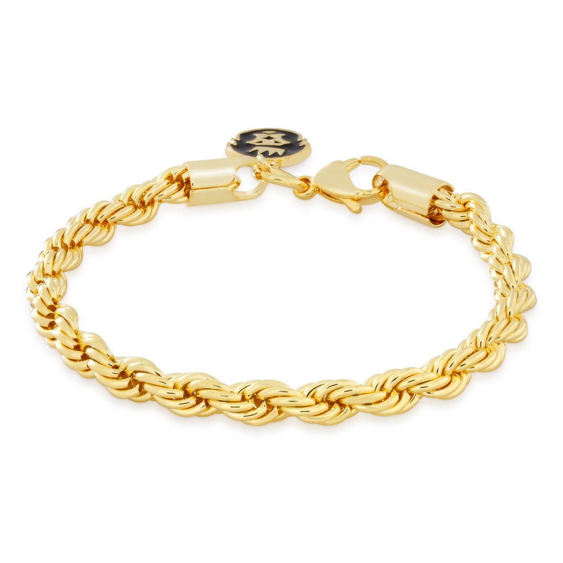 5mm Rope Bracelet  in  Gold Plated / 14K Gold / 7" by Kingices