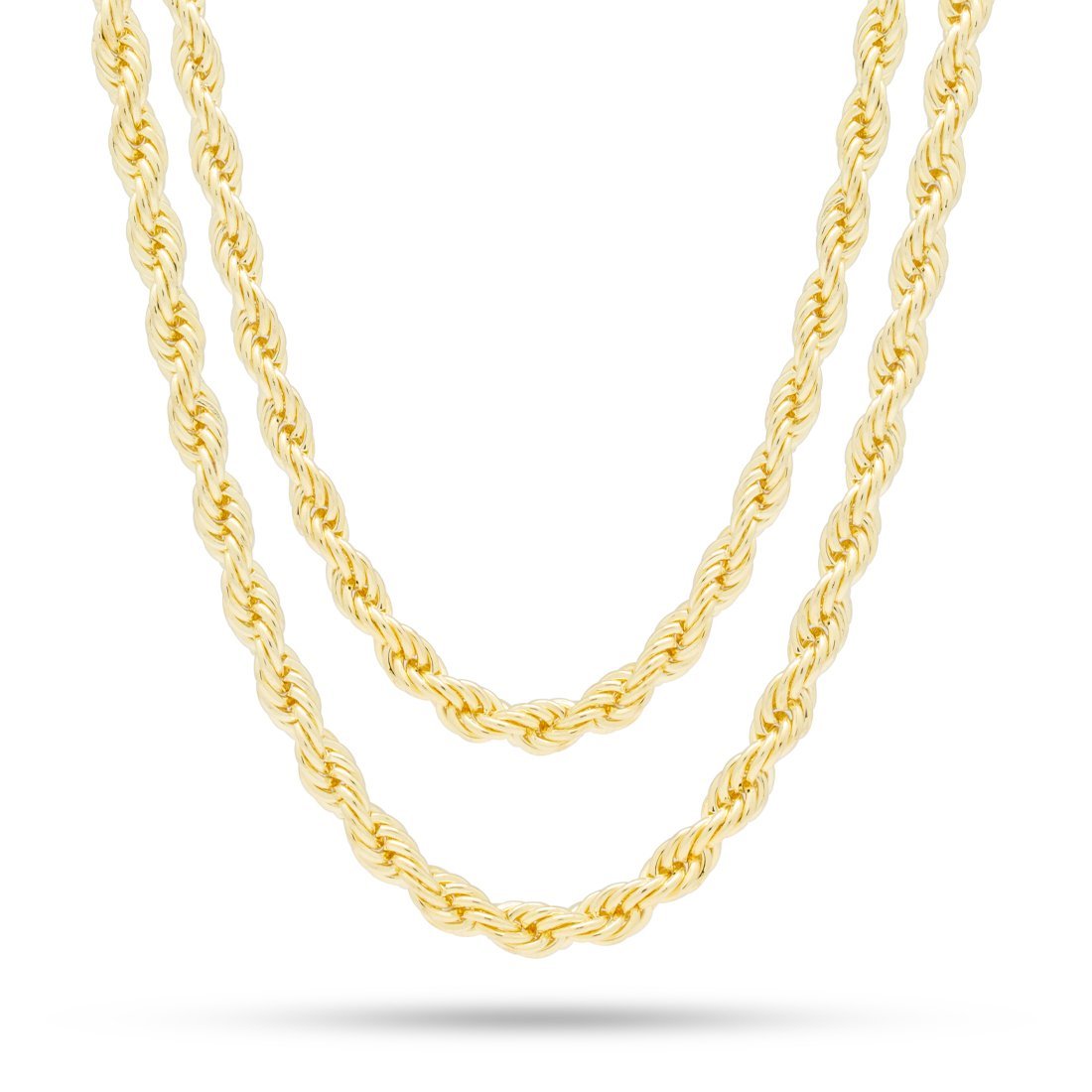 5mm Rope Chain Choker Set  in  Gold Plated / 14K Gold / 18"/20" by Kingices