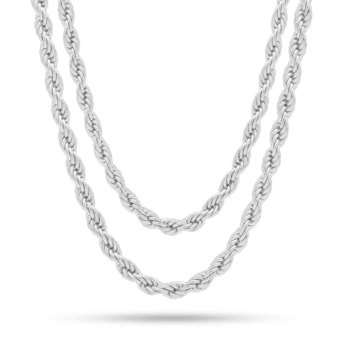 5mm Rope Chain Choker Set  in  Gold Plated / White Gold / 18"/20" by Kingices