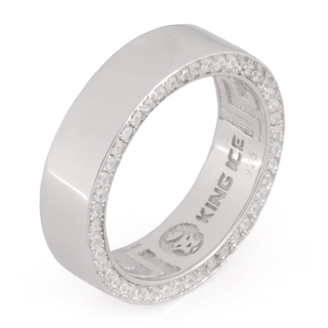 6mm Wedding Ring  in  Sterling Silver / White Gold / 7 by Kingices