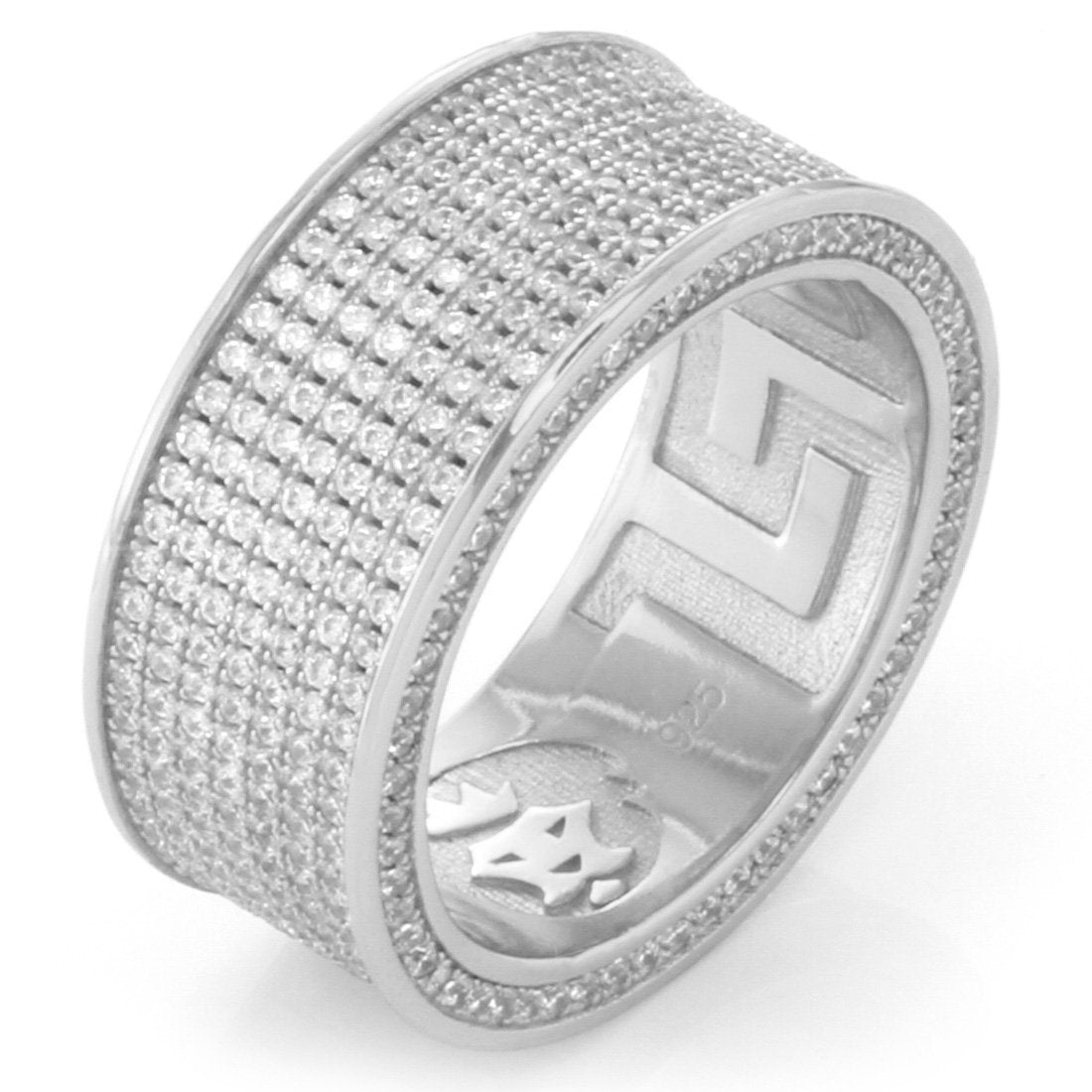 7-Row Infinity Ring  in  Sterling Silver / White Gold / 7 by Kingices