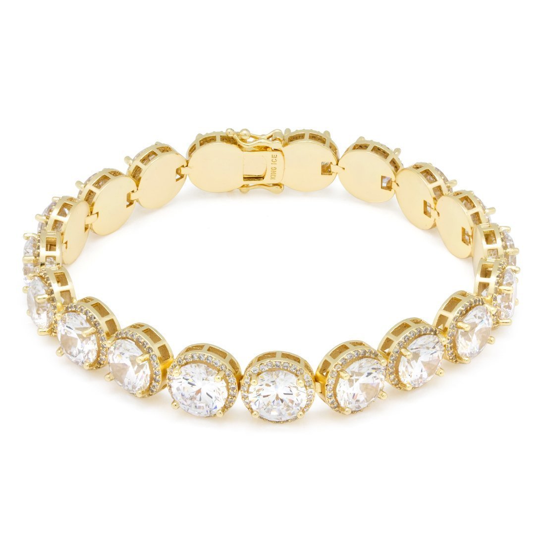 8mm Brillaint-Cut Tennis Bracelet  in  14K Gold / 8" by Kingices