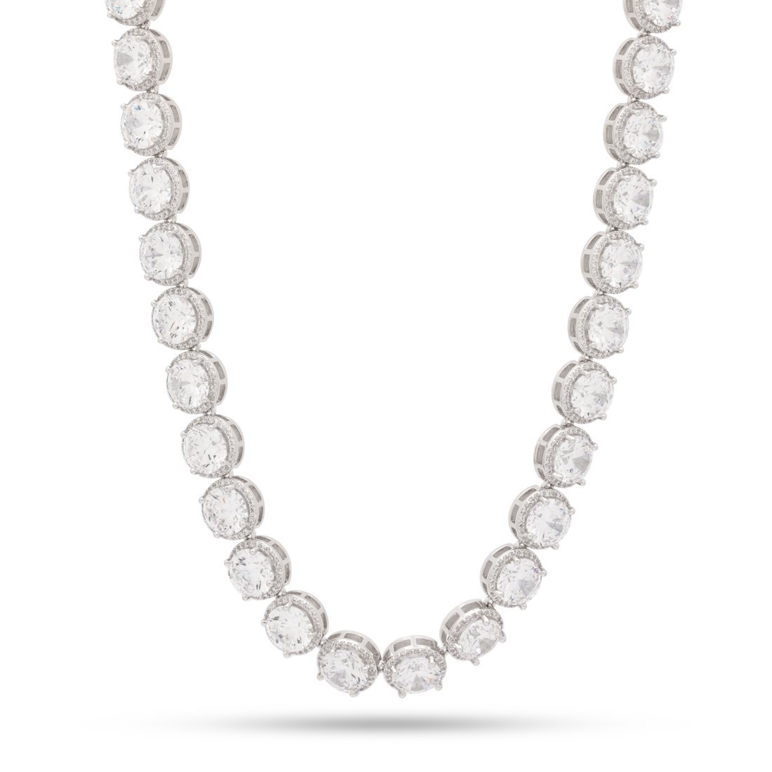 8mm Bezel-Set Tennis Chain  in  Gold Plated / White Gold / 18" by Kingices
