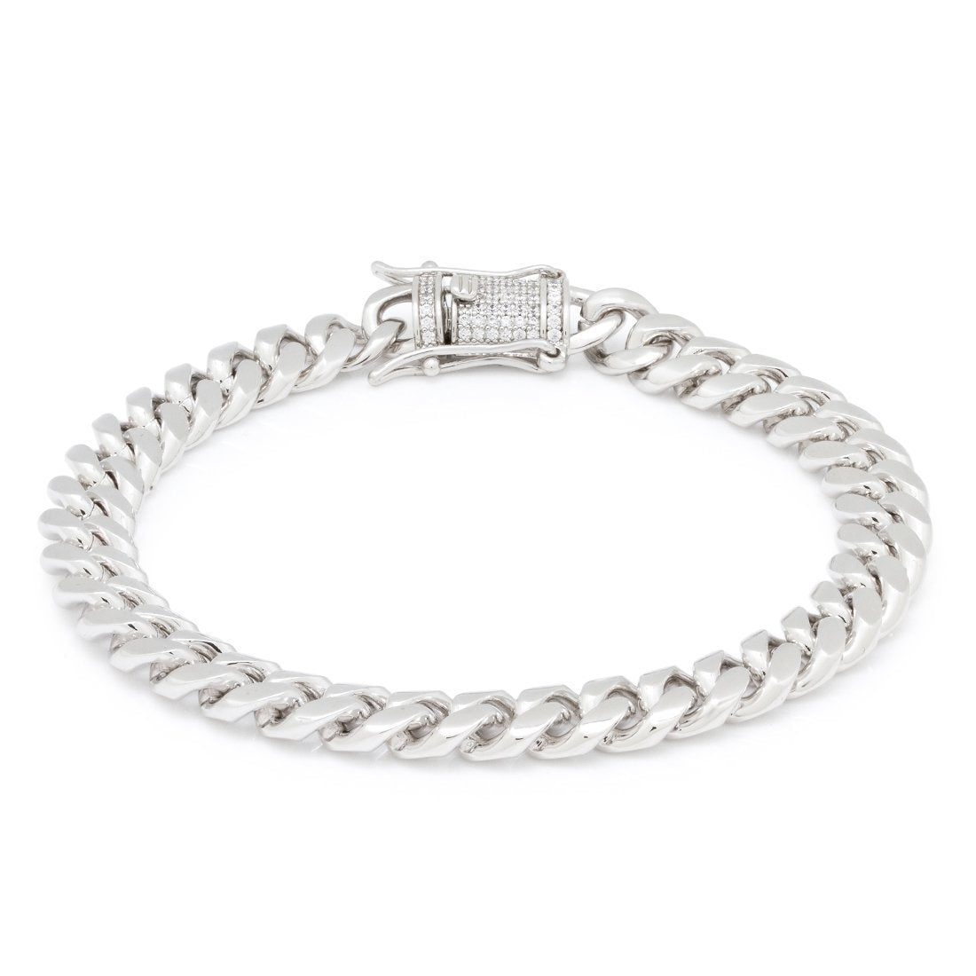 8mm Miami Cuban Link Bracelet  in  Gold Plated / White Gold / 8" by Kingices