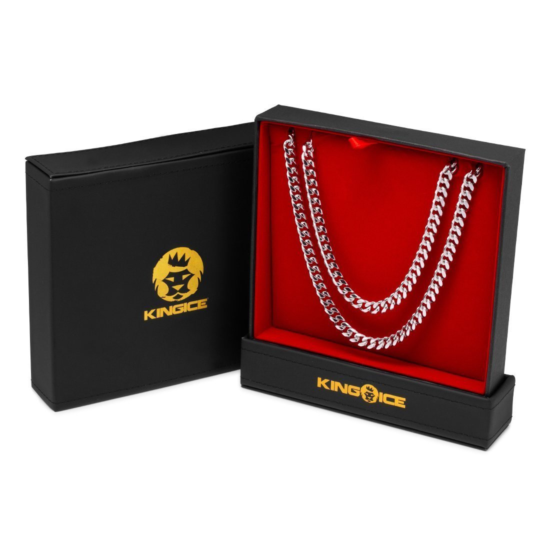 8mm Miami Cuban Link Chain Choker Set  in  by Kingices