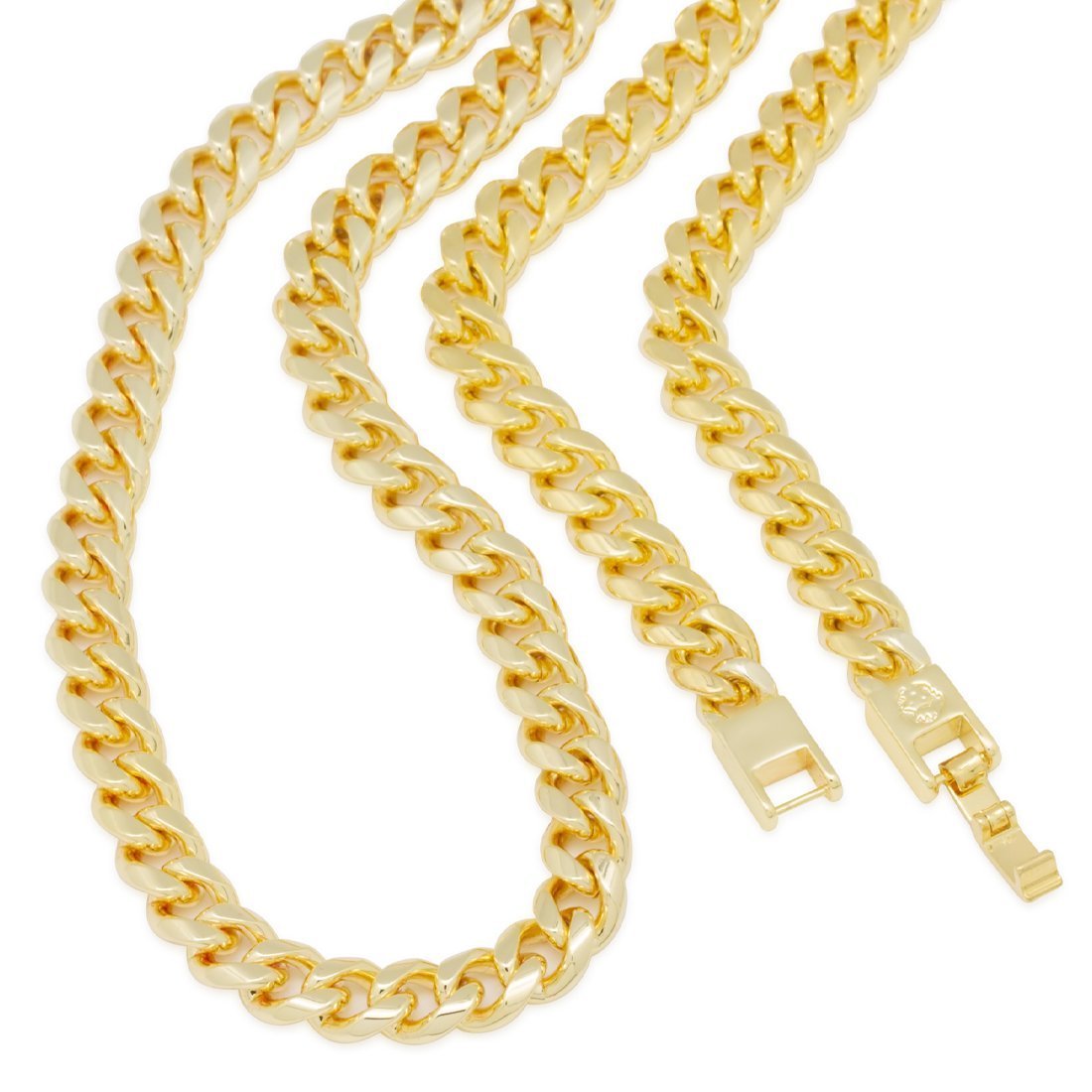 8mm Miami Cuban Link Chain Choker Set  in  by Kingices