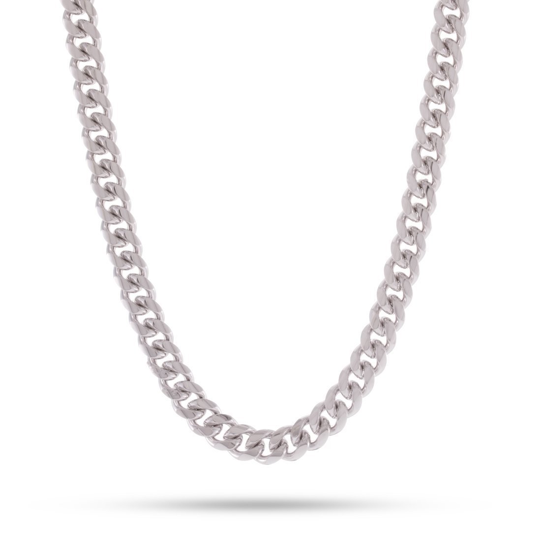 8mm Miami Cuban Link Chain  in  Gold Plated / White Gold / 18" by Kingices