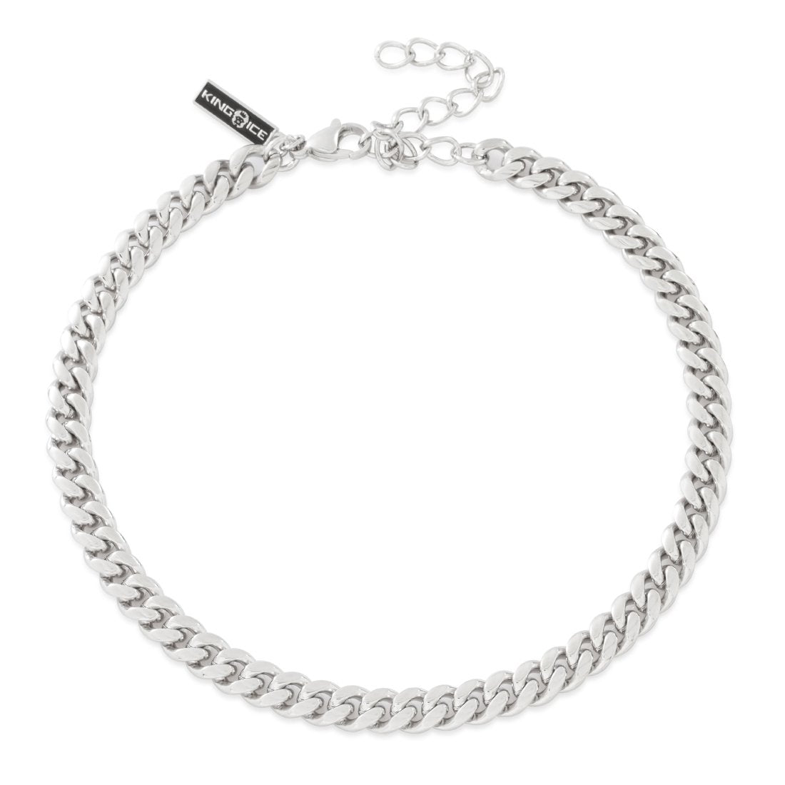 8mm Miami Cuban Link Choker Chain  in  Gold Plated / White Gold / Adjustable by Kingices