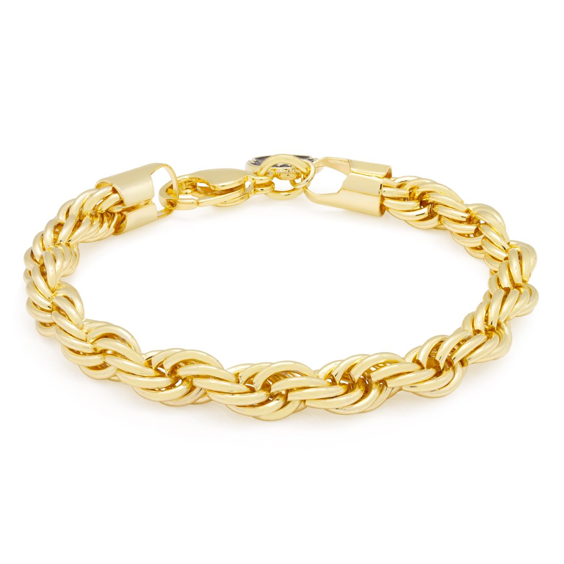 8mm Rope Bracelet  in  Gold Plated / 14K Gold / 7" by Kingices