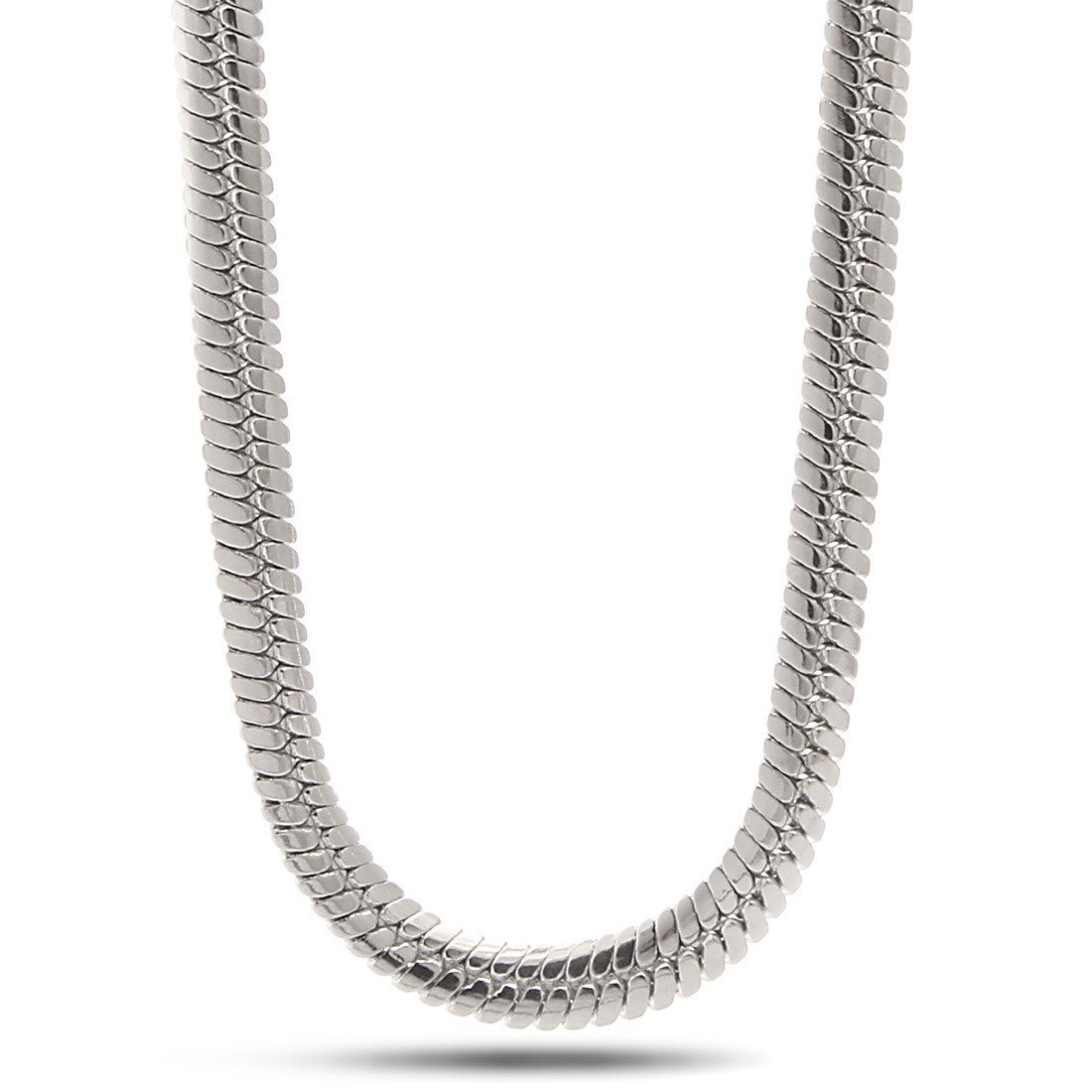 8mm Thick Herringbone Chain  in  Gold Plated / White Gold / 18" by Kingices
