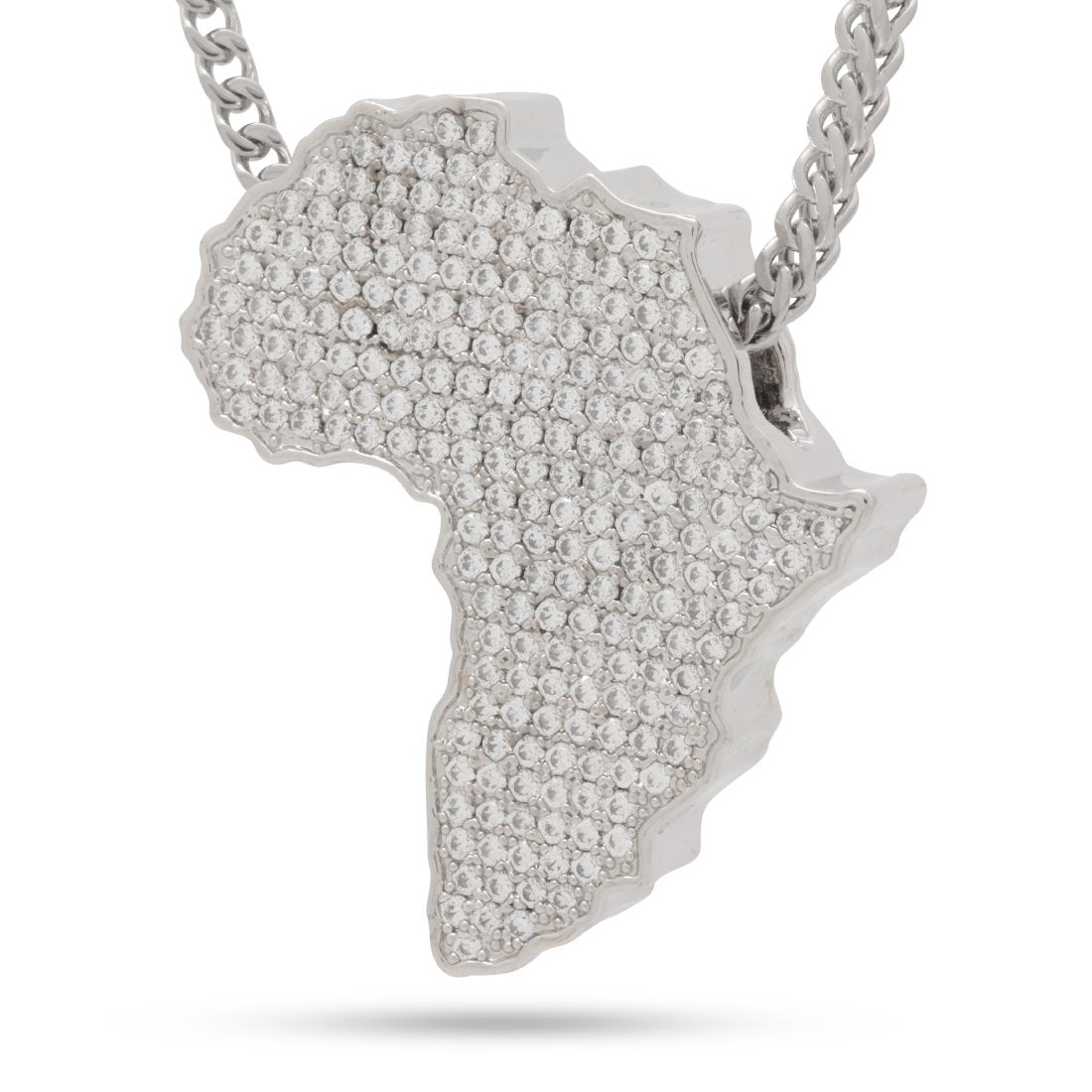 Africa Necklace  in  White Gold / 1.6" by Kingices