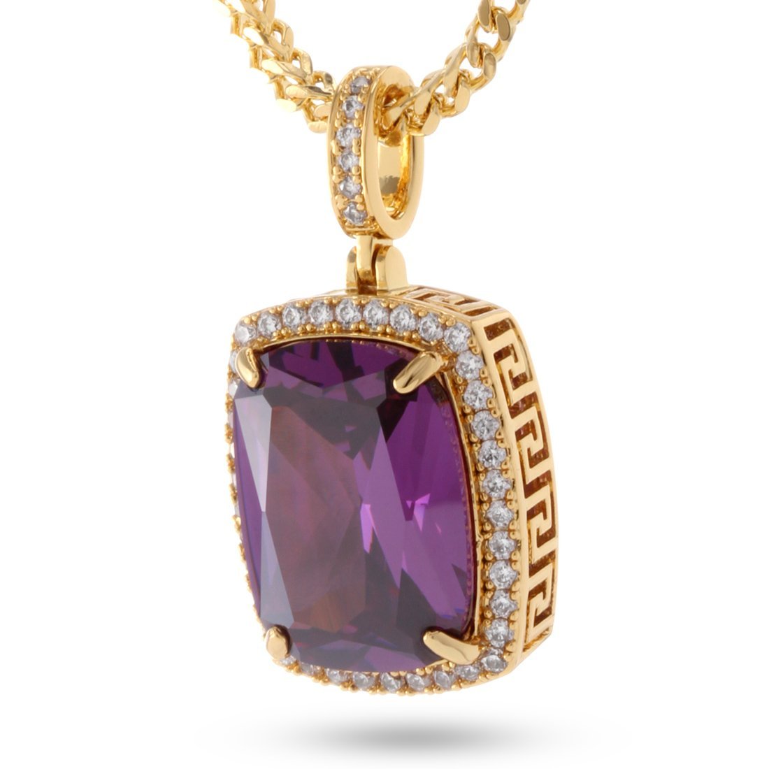 Amethyst Crown Julz Necklace  in  14K Gold / 1.5" by Kingices