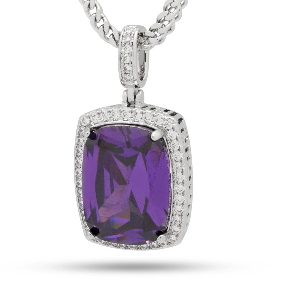 Amethyst Crown Julz Necklace  in  White Gold / 1.5" by Kingices