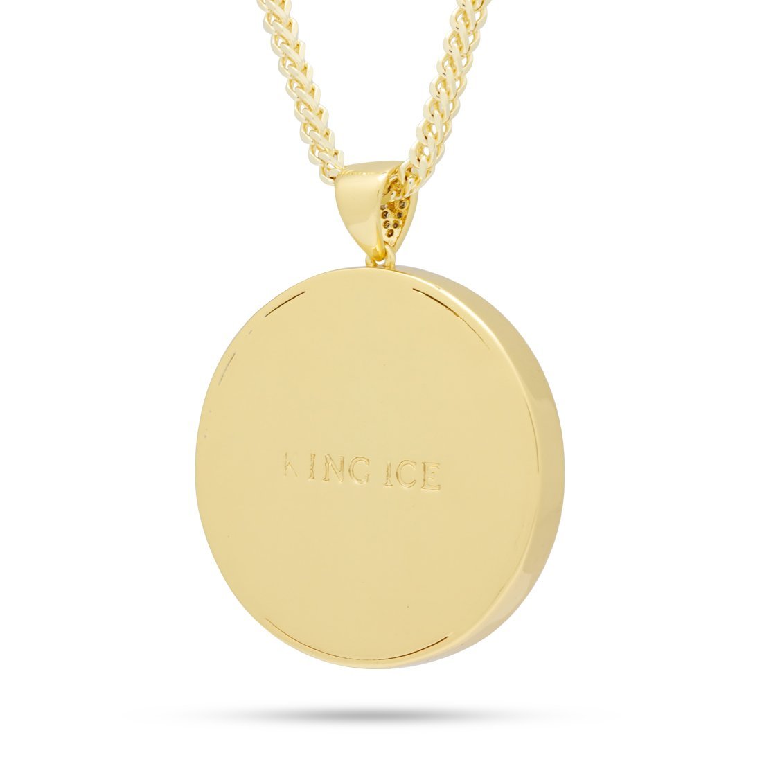Angel Medallion Necklace  in  14K Gold / 2" by Kingices