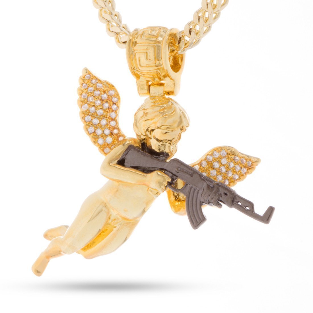 Archangel of Reprisal Necklace  in  14K Gold / 1.6" by Kingices