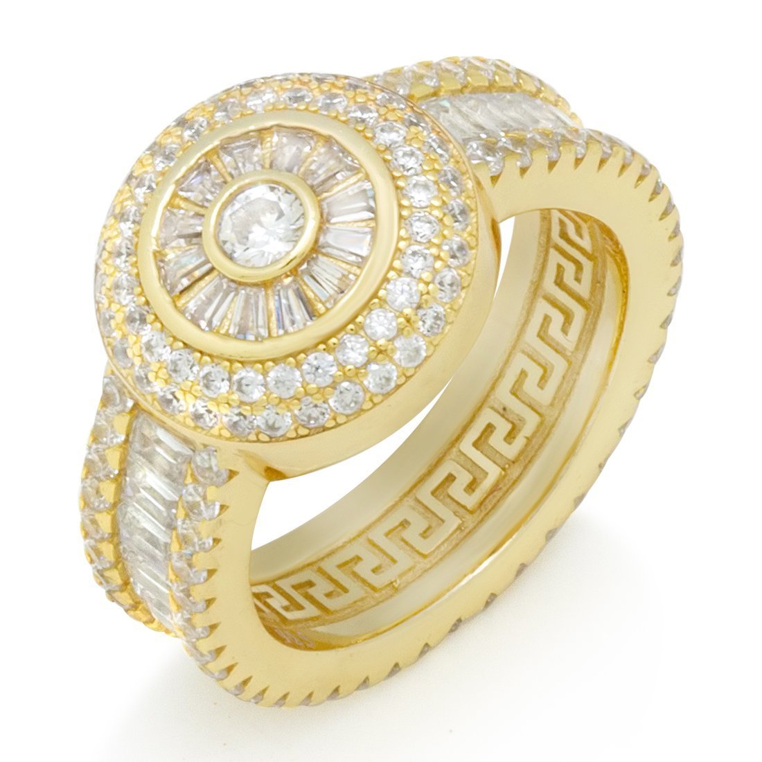 Baguette-Cut Cluster Ring  in  Sterling Silver / 14K Vermeil / 7 by Kingices