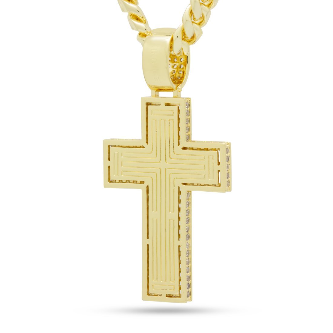 Baguette Cut Cross Necklace  in  by Kingices