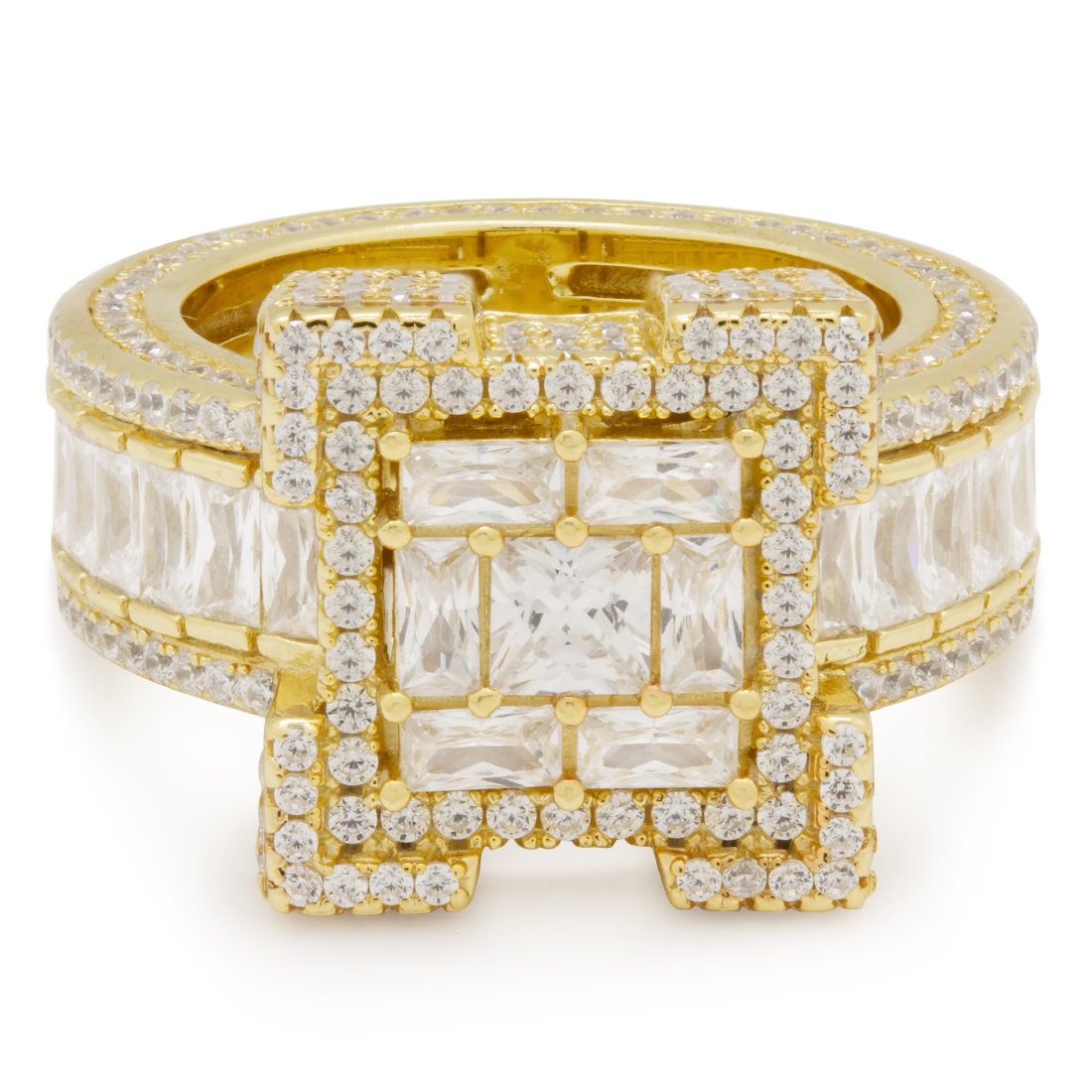 Baguette-Cut Platform Ring  in  by Kingices