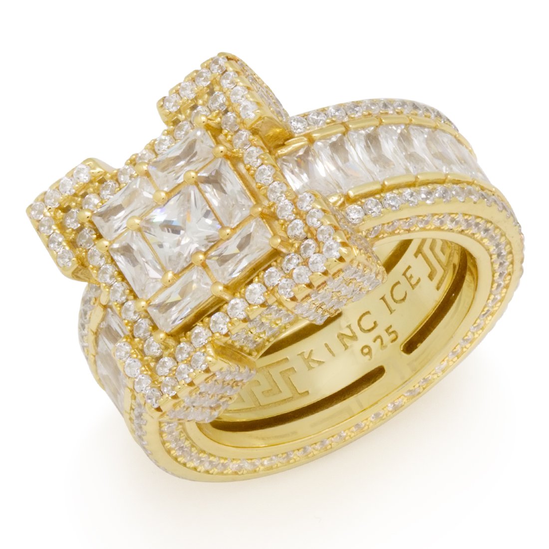Baguette-Cut Platform Ring  in  Sterling Silver / 14K Vermeil / 7 by Kingices