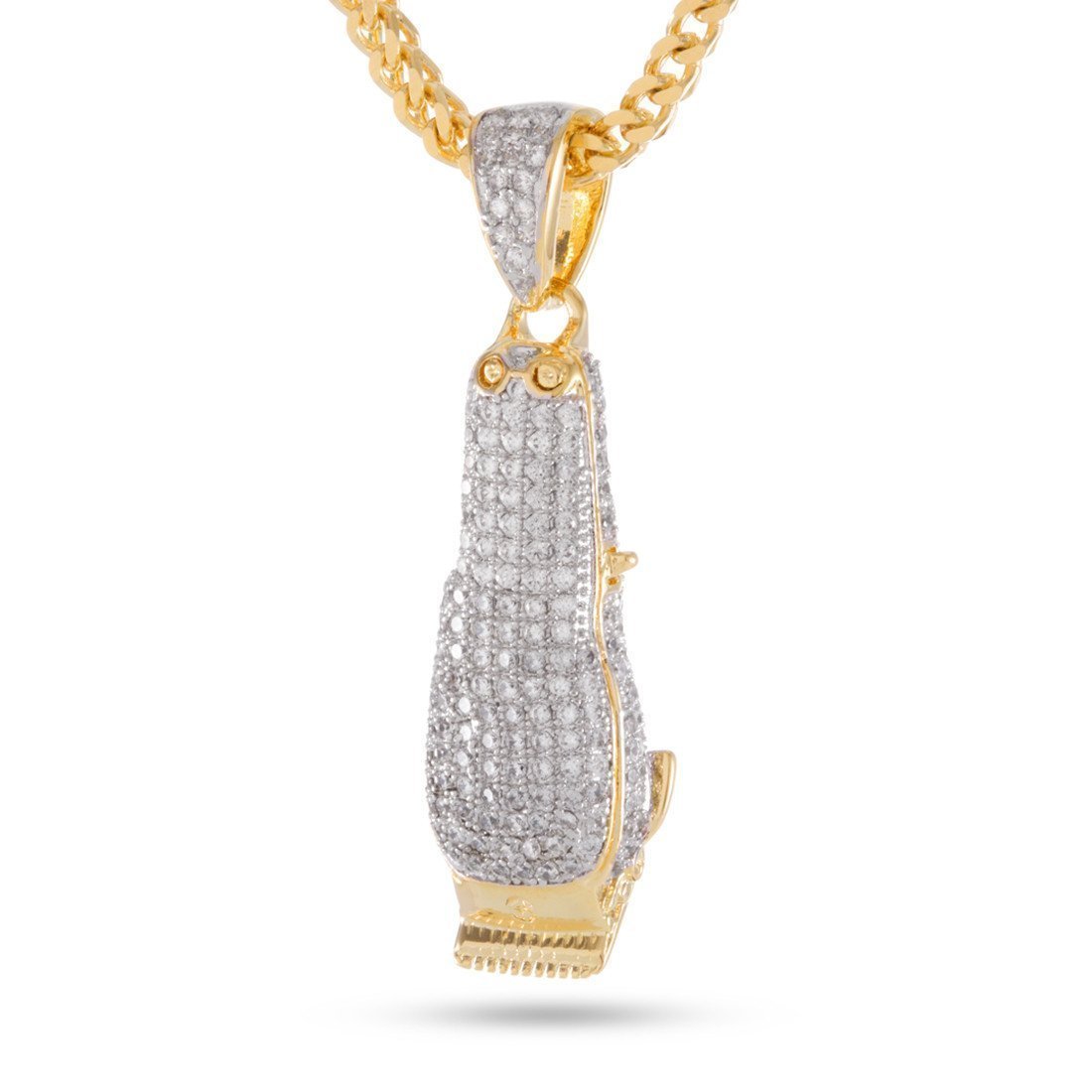 Barber Shop Clippers Necklace  in  14K Gold / 1.6" by Kingices