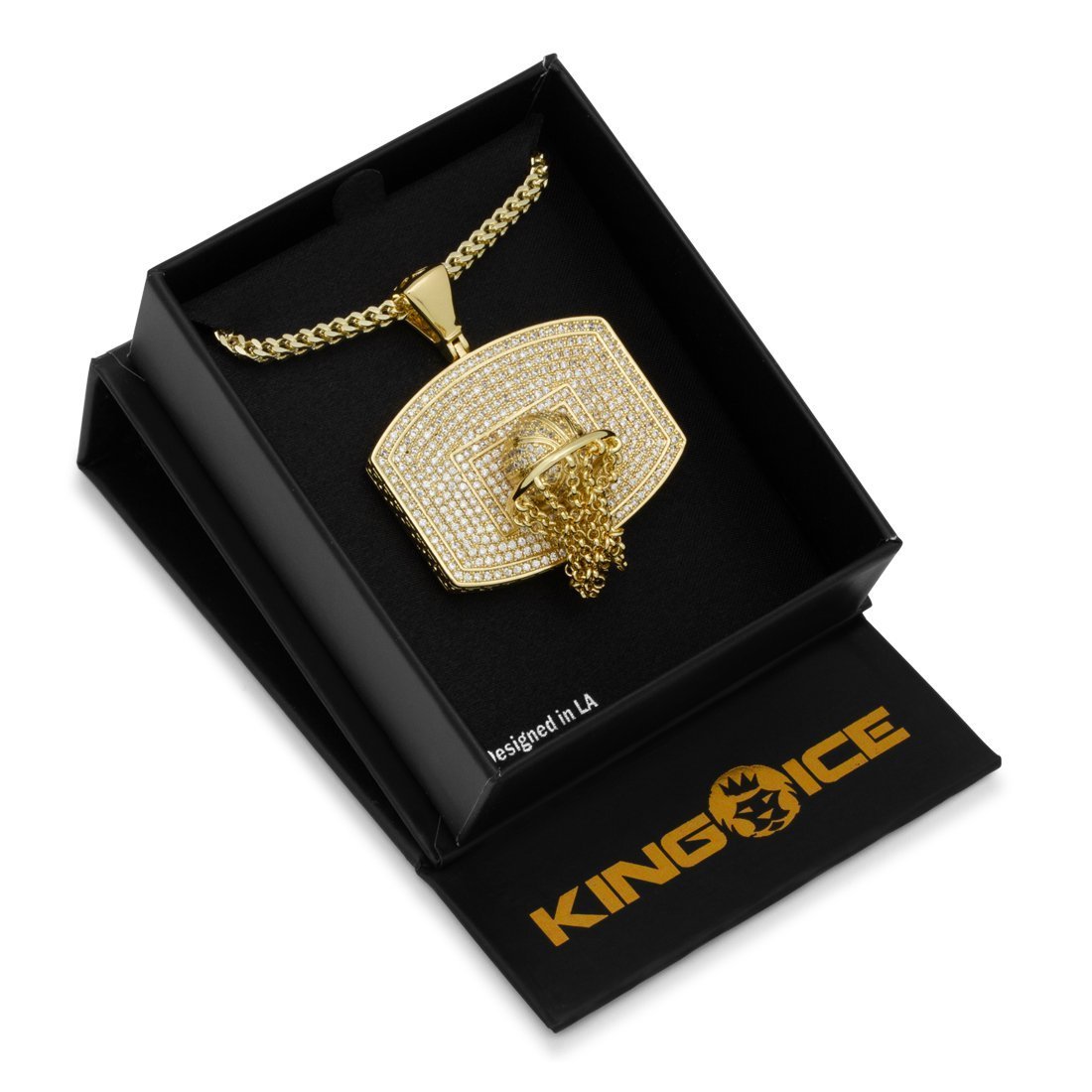 Basketball Necklace  in  14K Gold / 1.3" by Kingices