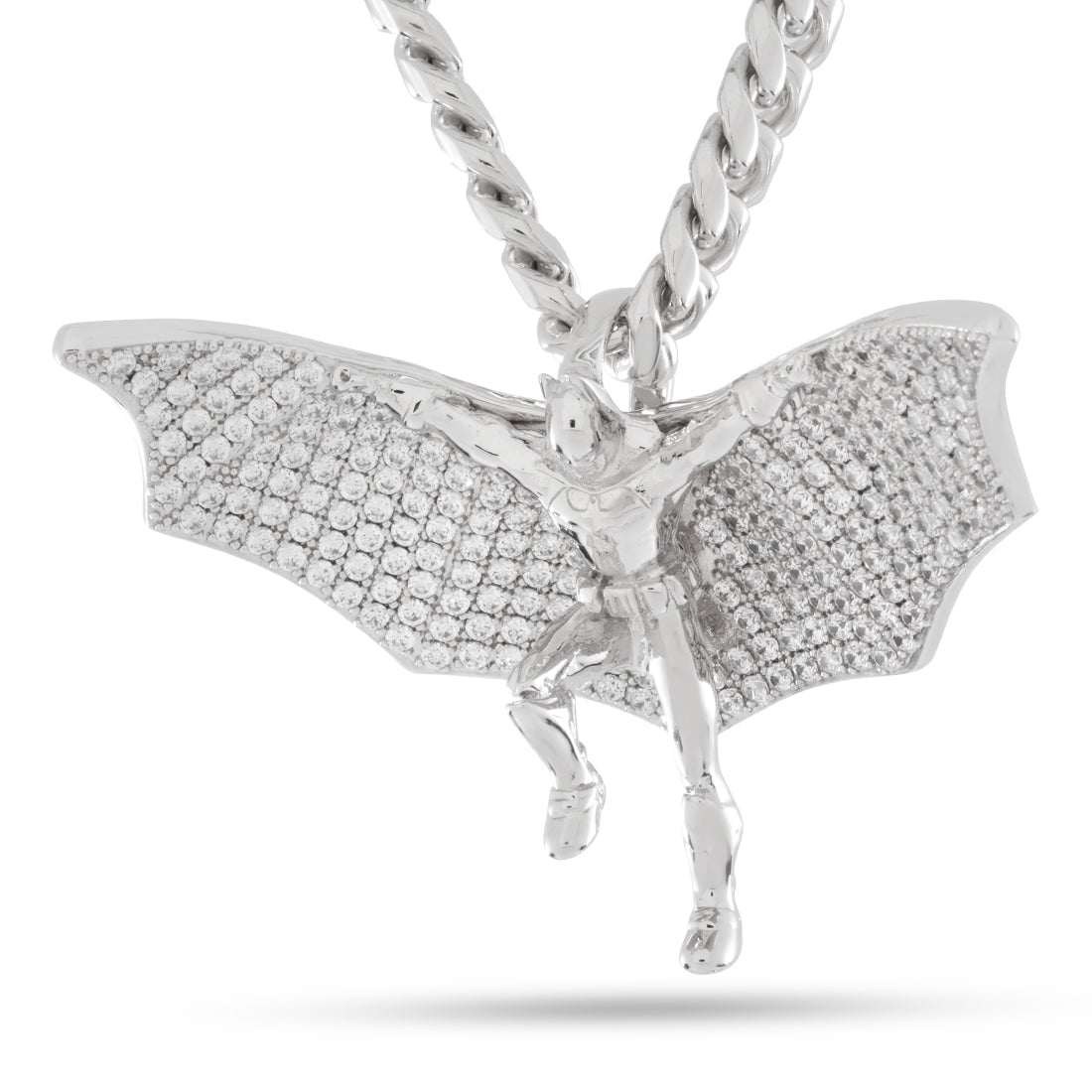 Batman x Kingices - Batman Necklace  in  White Gold / 2" by Kingices