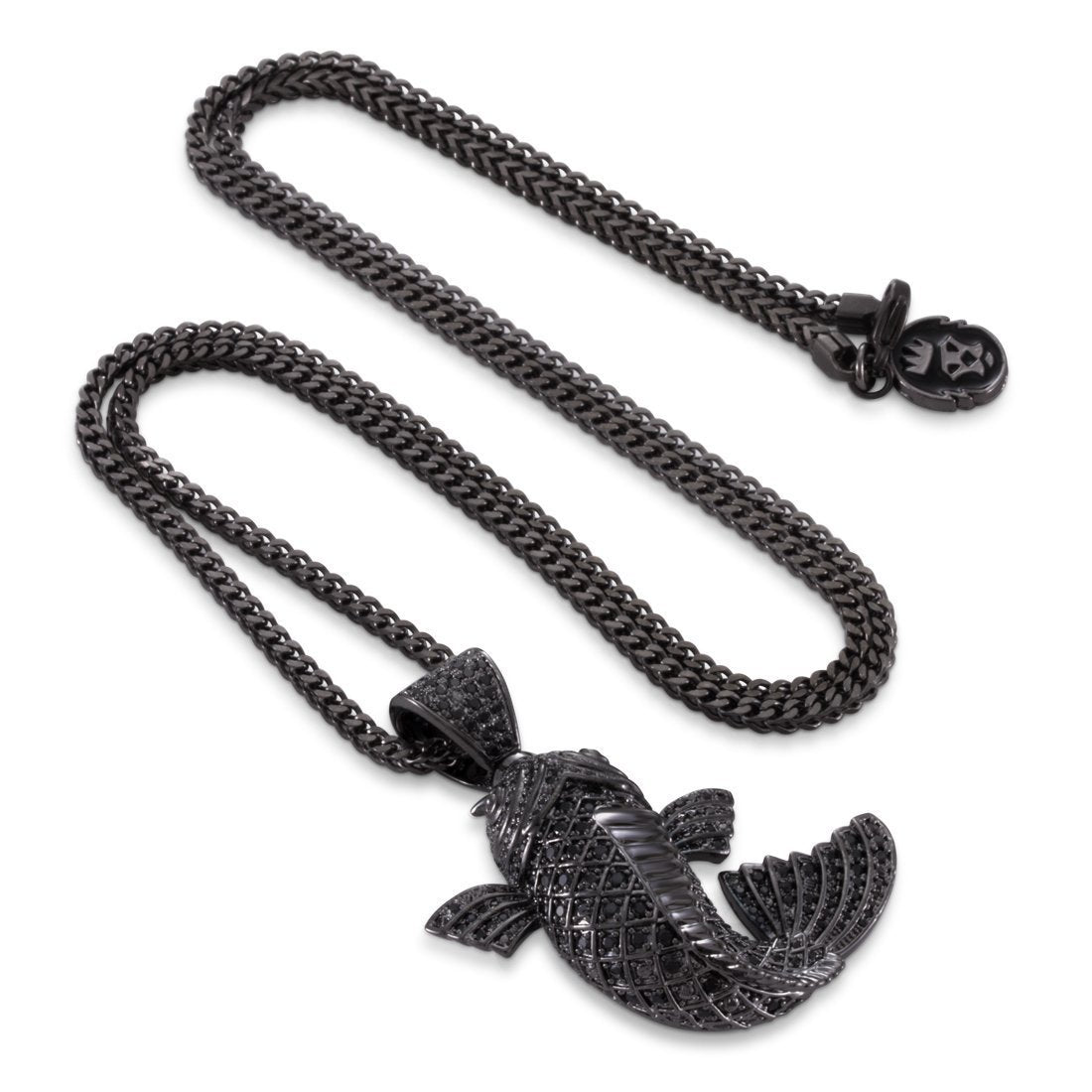 Black Gold Utsurimono Koi Fish Necklace  in  Black Gold / 2.1" by Kingices