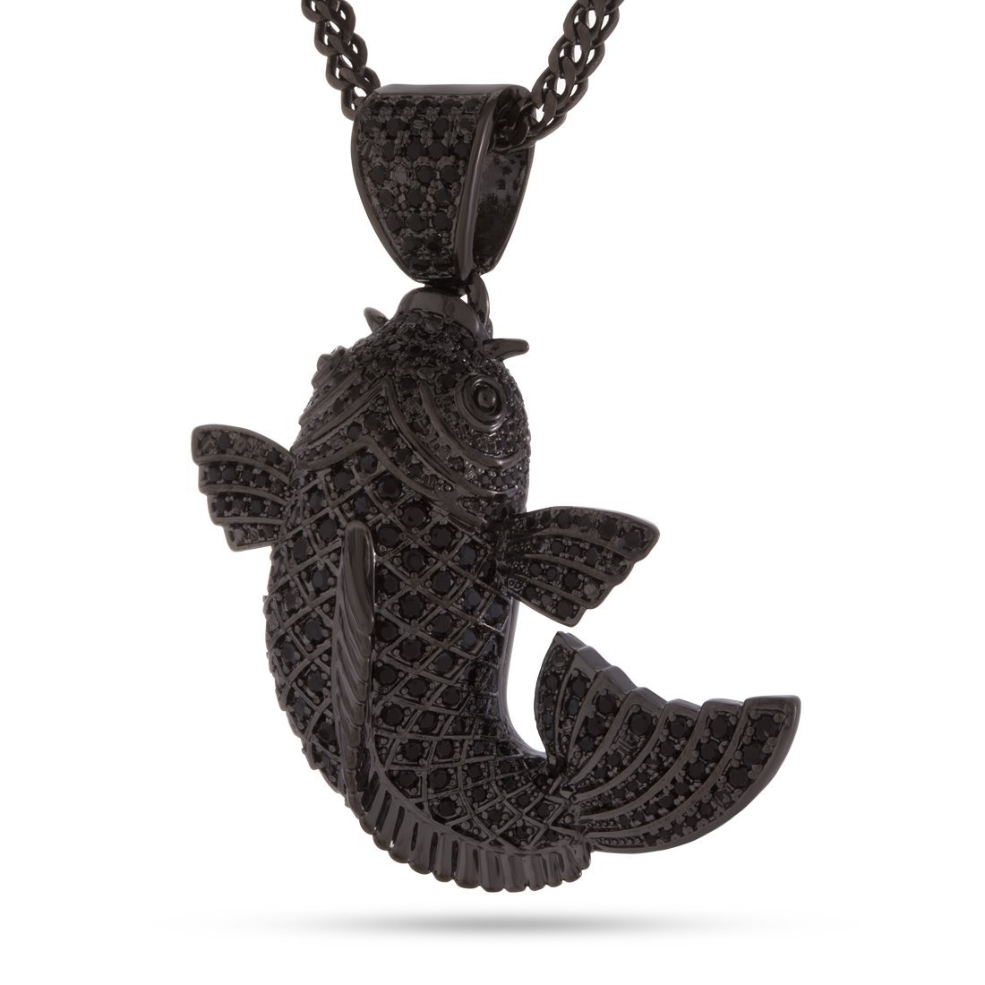 Black Gold Utsurimono Koi Fish Necklace  in  Black Gold / 2.1" by Kingices