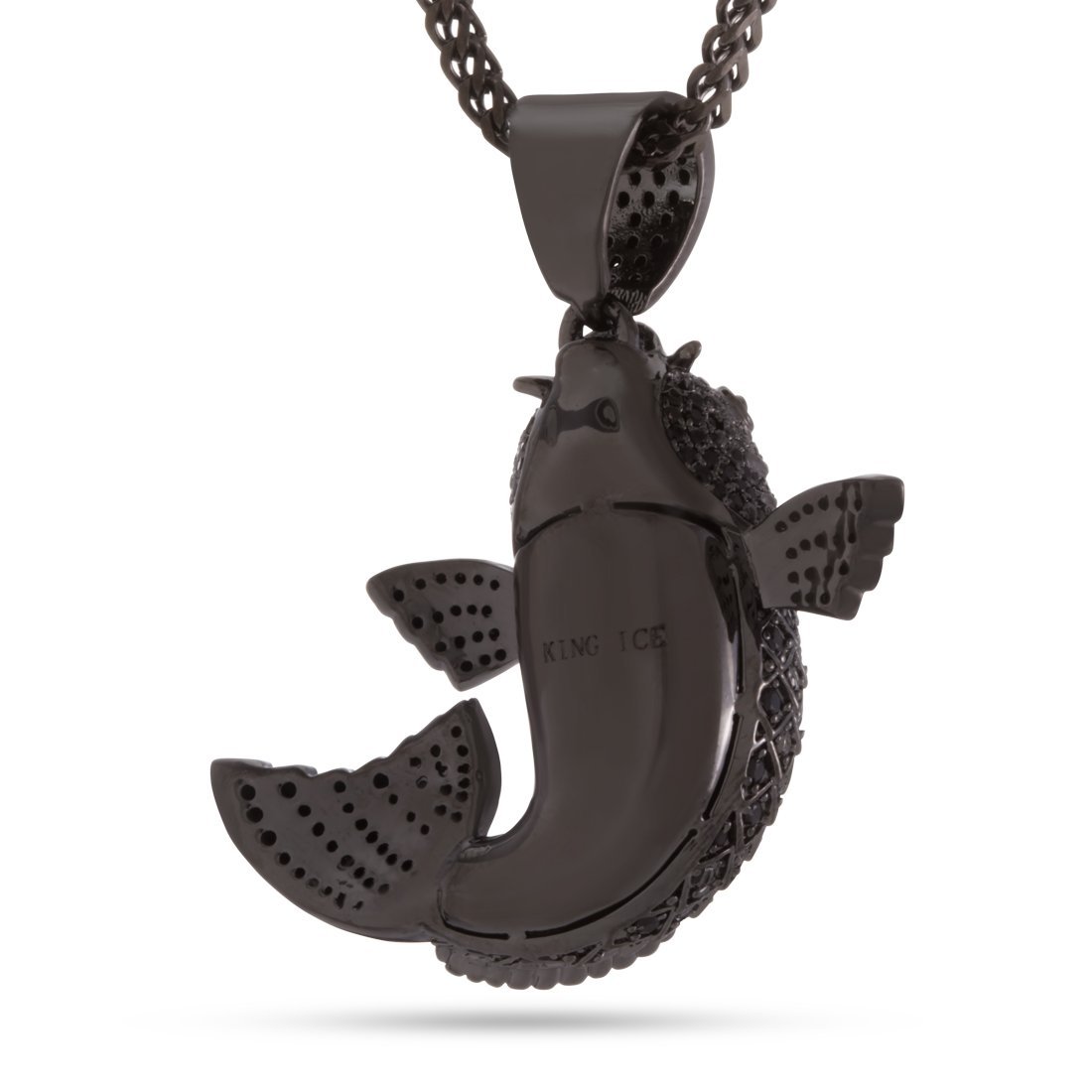 Black Gold Utsurimono Koi Fish Necklace  in  Black Gold / 2.1" by Kingices