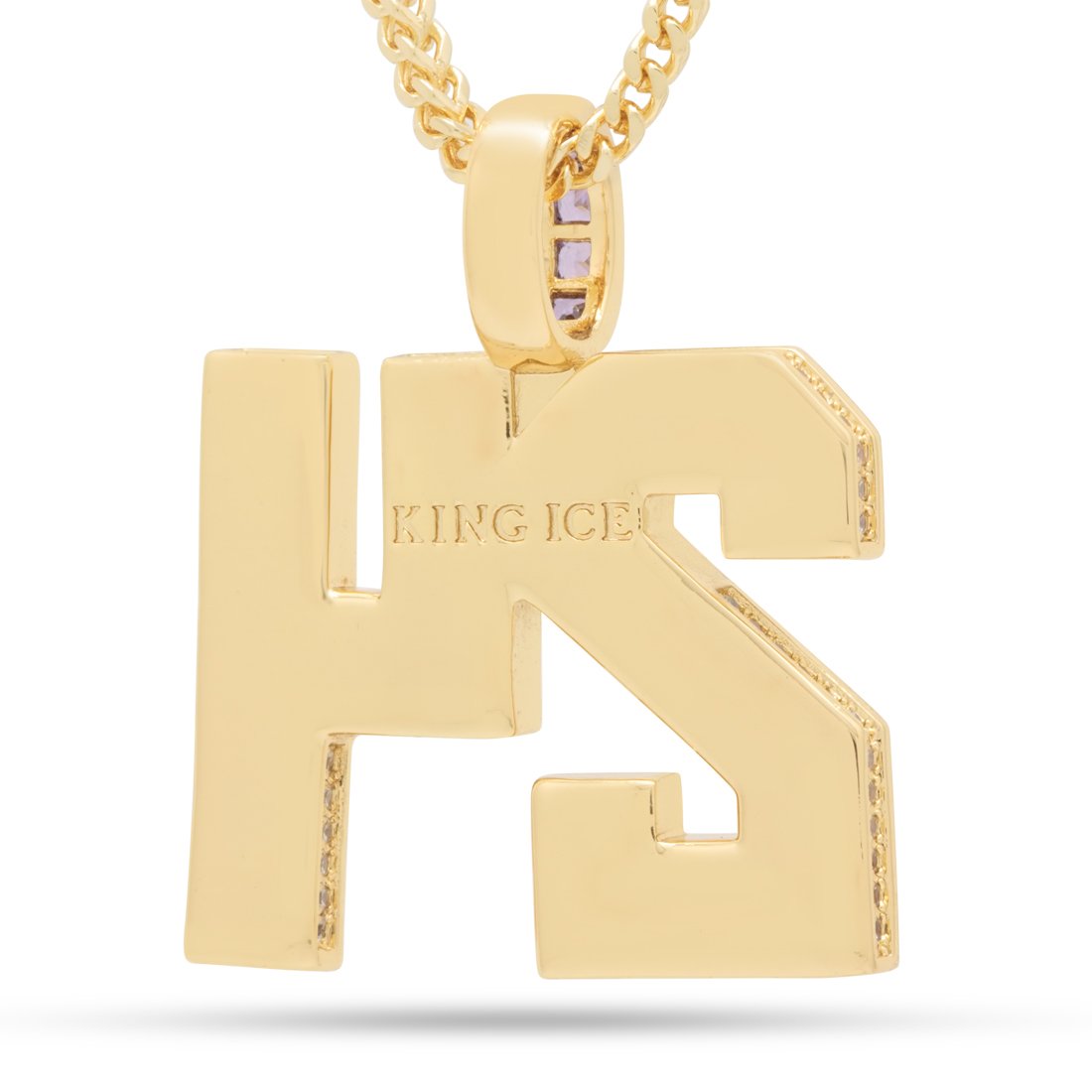 Black Mamba Classic Number 24 Necklace  in  14K Gold / 1.7" by Kingices