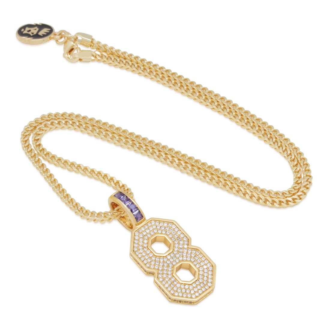 Black Mamba Classic Number 8 Necklace  in  14K Gold / 1.7" by Kingices