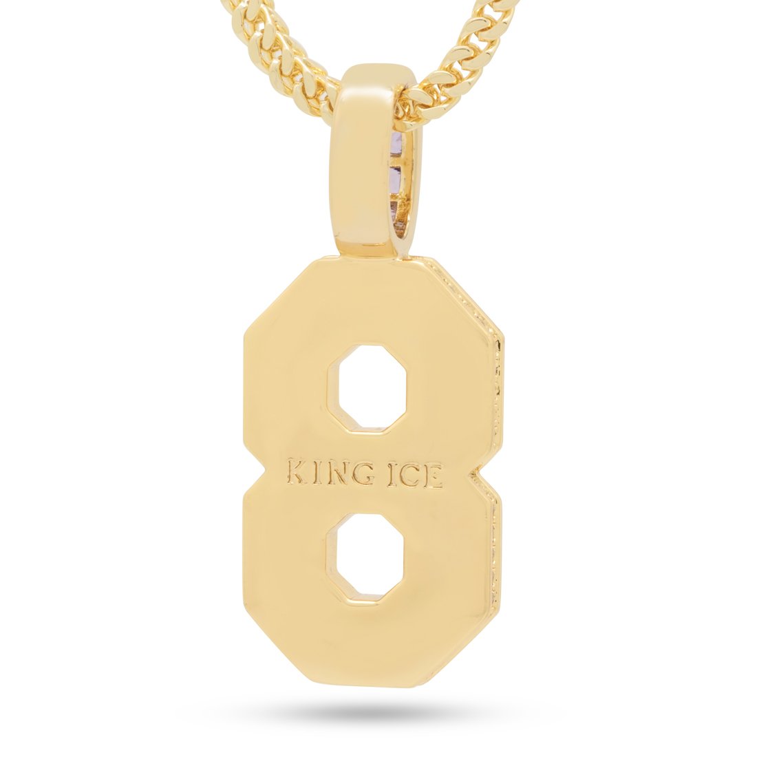 Black Mamba Classic Number 8 Necklace  in  14K Gold / 1.7" by Kingices